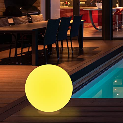 wuuhoo® I LED globo solare Gloria con 16 colori I lampada solare con telecomando e batteria ricaricabile I globo luminoso per interni ed esterni I 30 cm