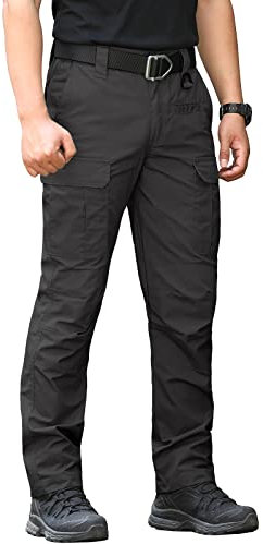 CARWORNIC Herren Taktische Militär Hose Wasserdicht Arbeit Cargohose Outdoor Armee Combat Hosen Schwarz Khaki Arbeitshose Frühling Herbst Multi-Taschen