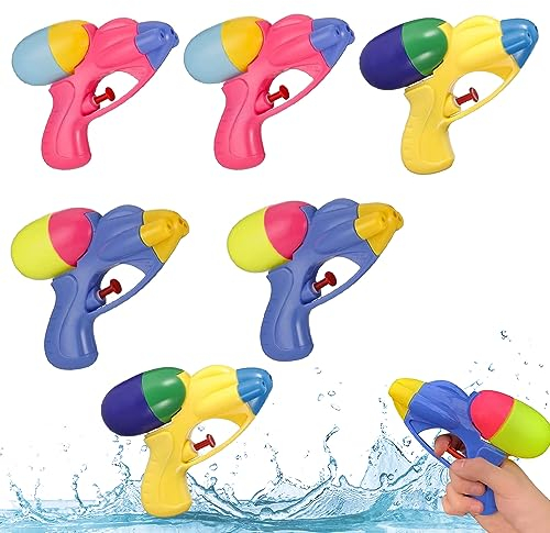 Aoreun Wasserpistole für Kinder, 6 Stück Klein Wasser Spritzpistole Sommer Wassergewehr Spielzeug, Super WasserBlaster Soaker für Sommerpartys im Freien Strand Pool Garten Spielzeug