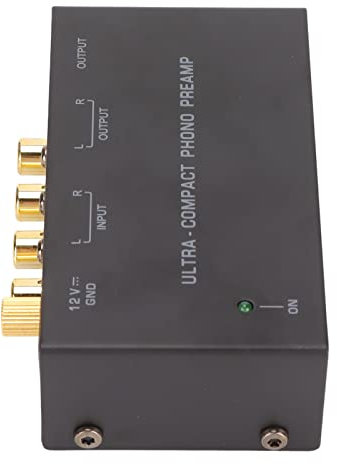 Préamplificateur Phono pour Platine Vinyle, EntréeStéréo, Sortie, Bouton de Contrôle Indépendant, Fonctionnement à Faible Bruit, Haute sensibilité, Connexion à la Platine (Prise