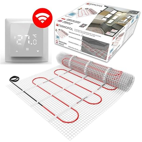 Tappetino riscaldante elettrico radiante autoadesivo 150w/m² - Sistema di riscaldamento a pavimento Warmmatte Thermo - Con/Senza termostato