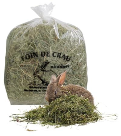 Foin de Crau AOP 1KG – Mas de l’Aqueduc – pour Lapin et Rongeur – Riche en Fibres, sans Pesticides ni OGM – Format Papier Recyclable – Nourriture Naturelle – France