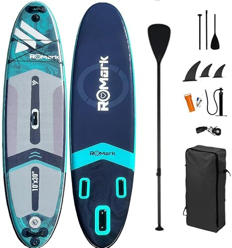 Tavola sup tavola da sup gonfiabile, 308 x 84 x 19 cm, portata fino a 150 kg, supporto per cam, pad integrato a 3 pinze, pagaia regolabile e divisibile in 3 pezzi, accessori completi