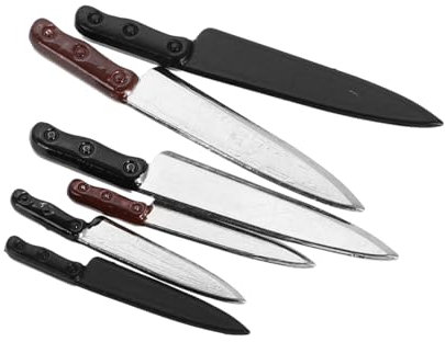 CLISPEED 6 Pièces Accessoires Miniatures de Cuisine pour Maison de Poupées Couteaux Détails Fins pour Décorations et Jeux de Simulation