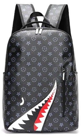 Syzplnwy Zaino per Tempo Libero a Tema Squalo, Borsa da Viaggio per Uomo, Borsa da Lavoro, Borsa da Campus, Grande Capacità, L