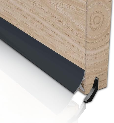 Stormguard - Barra deflectora oculta de agua de lluvia de 914 mm, tablero de goteo de puerta de UPVC, protector de madera de metal de 32 mm (gris)