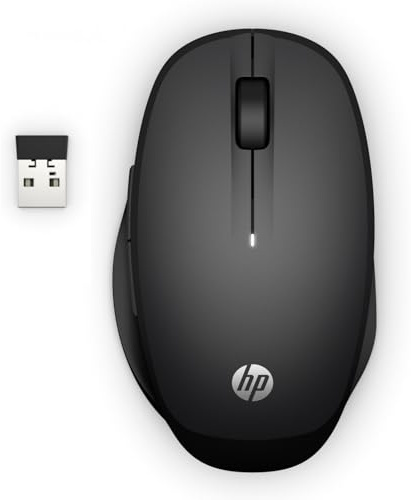 HP Dual Mode Maus (Smart TV Maus, AES verschlüsselt, Bluetooth, USB-Dongle, bis 3600 dpi) schwarz