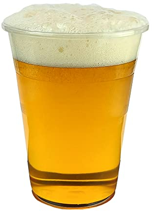 Gastro-Bedarf-Gutheil 50 Trinkbecher, Plastikbecher 0,3 l Transparent mit Füllstrich Bierbecher