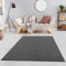 Fashion4Home Teppich Wohnzimmer – Einfarbig, Uni Teppich fürs Kinderzimmer, Schlafzimmer, Arbeitszimmer, Büro, Flur und Küche - Kurzflor, Grau, Größe: 80x150 cm