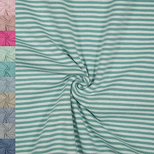Jersey Stoff Noah, gestreift 2mm, altgrün/weiß (50cm x 150cm)