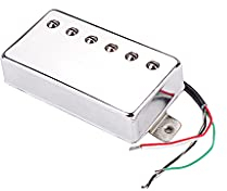 Alnicov Alnico 5 Humbucker-Tonabnehmer, PAF-Stil, Humbucker-Steg-Tonabnehmer, kompatibel mit E-Gitarren im Les Paul Stil, Chrom