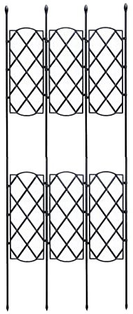 NZXVSE 6 Pack Garden Trellis Plant Support, Foldable Lattice Fence Plant Support Frame, Metal Wire Lattices Grid Panels for Rose Vines, Climbing Plants