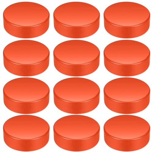 Shappy 12 Pcs Foam Ice Hockey Pucks 3 Inch Soft Floor Hockey Pucks for Practicing and Classic Training Indoor Outdoor Sports Game Supplies for Adults, Regulation Size(Orange)
