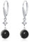 Schwarzer Onyx Creolen Ohrringe 925 Sterling Silber Schwarzer Onyx Leverback Tropfen Ohrringe Hängend Damen Mädchen