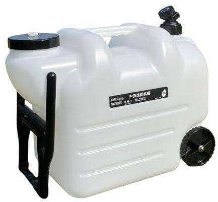 Colcolo Water Container Water Barrel with Wheels 28L Water Bucket Drinking Water Storage Container for Camping Dish Washing Emergency, White