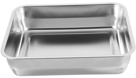 Garneck Stainless Steel Roasting Pan Rectangular Tray for Catering Hotel Use Metal Food Serving Pan Baking Dish