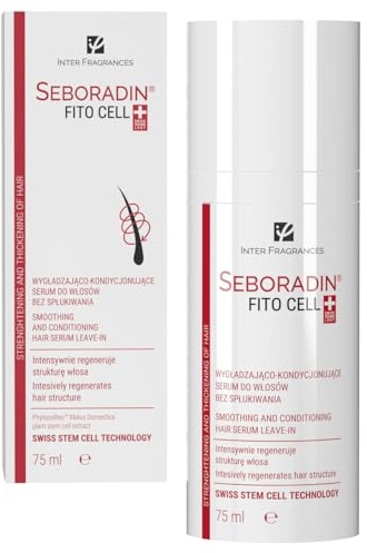 Seboradin Sérum Capillaire Pour Cheveux Sans Rinçage Peignage Facile Renforcement Lissage Hydratation Nutrition Cellules Souches Végétales D'Huiles De Radis Magnolia Romarin 75 ml Fito Cell
