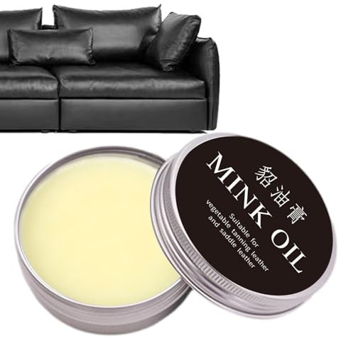 Yaztauho Bálsamo para el cuidado del cuero | Hidratante de limpieza de cuero natural con aceite de visón | Crema acondicionadora para renovar y restaurar muebles de cuero, zapatos, asientos de coche,