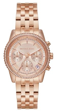 Michael Kors Watch for Women, Mini Bryant Chronograph Rose Gold-Tone Stainless Steel Watch