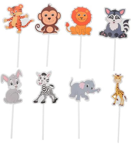 Toyvian 8piezas Adornos De Animales Para Temática De Selva Perfectos Para Fiestas