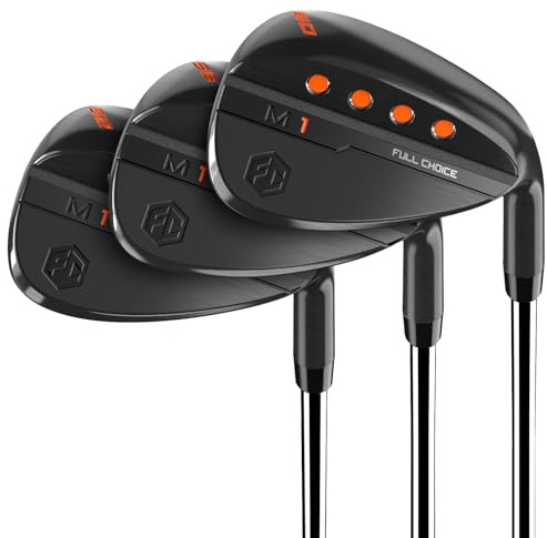 FULL CHOICE Juego de cuña de golf, cuña de arena de golf de 52/56/60 grados, cuña de hueco, palos de golf de cuña de lobo, palos de golf de cuñas para hombres y mujeres, mano derecha, cara fresada CNC