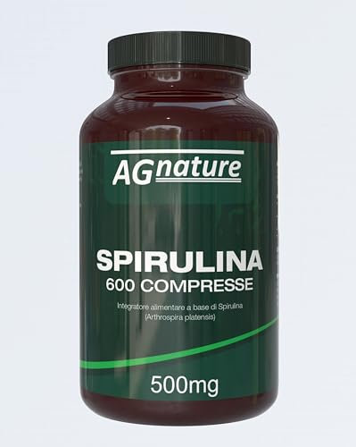 Spirulina Integratore 600 Compresse da 500mg - Alga Spirulina Pura Ricca di Vitamine e Minerali - Vegan, Senza Glutine, 100% Naturale