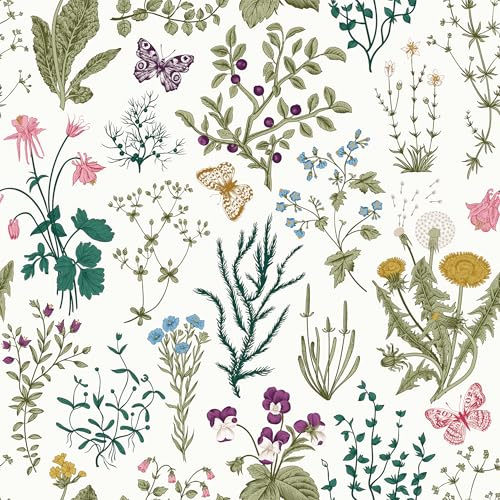 myforHD Papier Peint Autocollant, Fleuri, Feuilles, 44cmX1000cm, Auto-adhésif, Imperméable, DéCoratif, Pour Meuble Decoratif Salon Salle De Bain Chambre Armoire Porte Murale