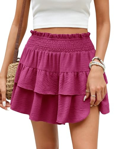 CMTOP Short Femme Ete Décontracté Elastique Shorts Taille Haute Fluide Chic Short de Plage à Jambes Large D'été Mini Jupe Shorts à Tulle