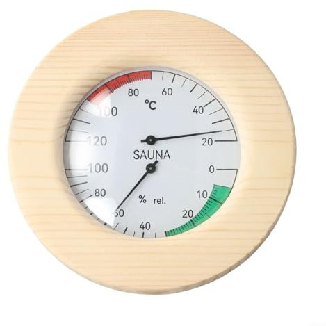 Niceminiwall Wooden Sauna Thermometer And Hygrometer, 2 In 1 Sauna Thermometer And Hygrometer, High-precision Sauna Accessories Suitable For Steam Room Sauna Room
