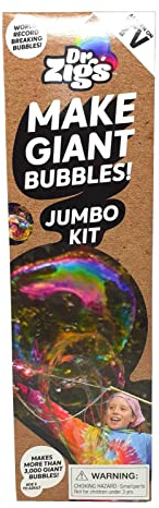 Dr Zigs My Jumbo Bubble Kit | 2 Bubble Wands & Bubble Solution Set, Makes 3L