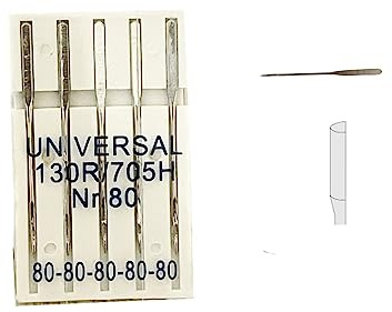 Aiguilles pour machine à coudre 130/705 avec talon plat universel 5 aiguilles de rechange pour retro
