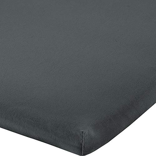 Erwin Müller Topper-Spannbettlaken Freising Elasthan-Jersey-Stretch - anthrazit Größe 140x200 cm - 160x220 cm - dehnbar, antipilling, bügelfrei, Rundumgummi