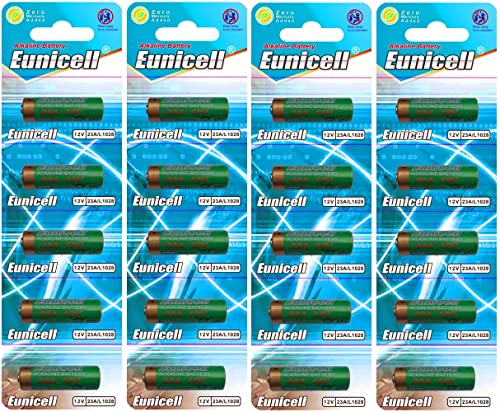 20 batterie alcaline da 23 A, 12 V (4 blister da 5 batterie), senza mercurio, MN21, 23 A, V23 GA, L1028, A23 monouso