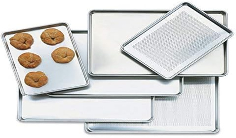 Vollrath 5228 Wear-Ever Eighth Size 16 Gauge 6 1/2 x 9 1/2 Curled Rim, No Wire Aluminum Bun/Sheet Pan