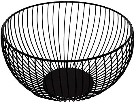 SPRINGOS Frutero de metal, diámetro de 19 cm, cuenco de metal, cesta redonda para panecillos