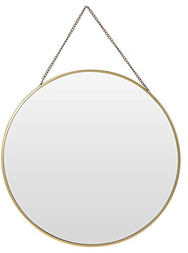 Meinposten Spiegel rund Wandspiegel Schminkspiegel runder Dekospiegel Metall Gold Ø 30 cm