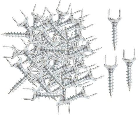 predolo 50x Tornillos invisibles Tornillos de doble extremo sin costuras Tornillo de espiga de madera para zócalo de pared de fondo, 2.5 mm