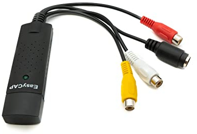 System-S Video Capture Inspelningsadapter USB 2.0 till RCA ljudinspelare kabel i svart