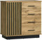 MINIO go for it - Kommode Lamia mit Schubladen und Türen, Sideboard 90cm Breit, Wohnzimmer Möbel, Sideboard Schlafzimmer, Kommoden Schlafzimmer, Schubladenkommode, Farbe Wotan Eiche/Schwarz Matt