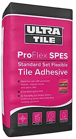 Go Bathrooms UltraTile ProFlex SPES S1 Standard Set Flexible Tile Adhesive | Wall & Floor Adhesive | 20KG Grey