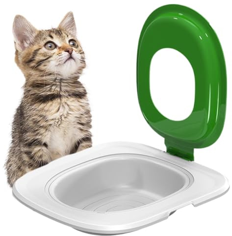 Sedile WC per gatti, trainer per lettiera per gatti,Addestratore per gatti con tappetino per sabbia - Tappetino per gatti riutilizzabile con tappetino per sabbia, kit igienico per vasino per gatti per