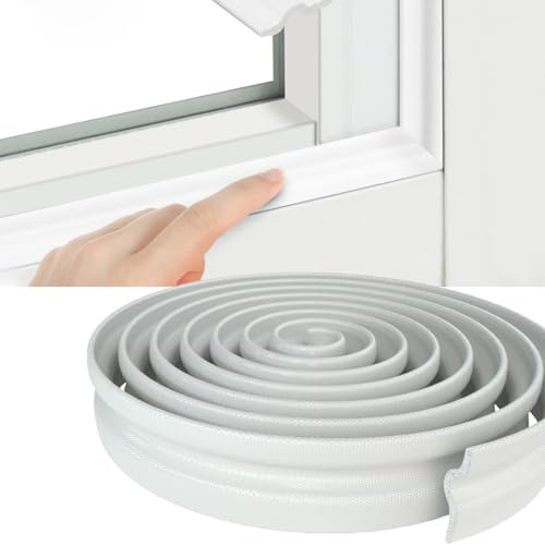 SIGANDG 300cm Blanca Burlete Puerta Ventanas Entrada Corredera InsonorizacióN AnticolisióN Espuma Autoadhesivo,Tira Sellado Exterior Acustico Cinta Aislante Ventanas Prueba Viento Termico Antipolvo