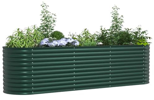 vidaXL Cama elevada Verde 320 x 80 x 81 cm Acero