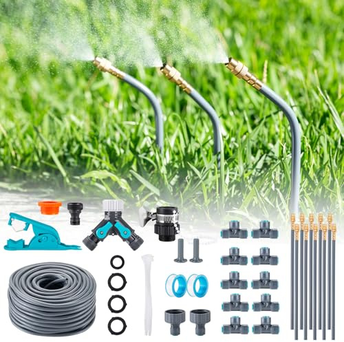Système d'irrigation automatique de jardin à 360° - Avec contrôle précis du débit - Système d'arrosage - Système de refroidissement pour serre, parterre surélevé, terrasse, plantes en pot de balcon