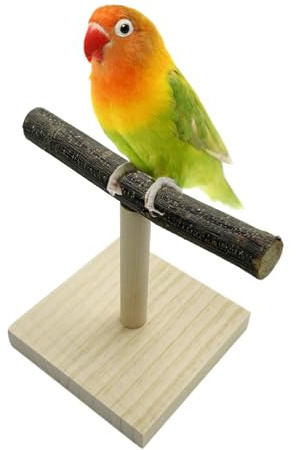 Portable Tabletop Bird Perch, Parrot Training Stand, Natural Wood Bird Play Stands for Parakeets Conures Finches Lovebirds or Cockatiels