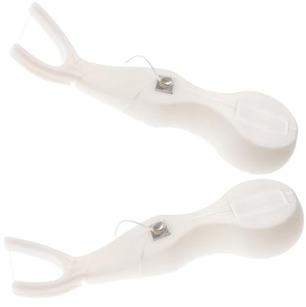 SEWOART Portahilos Dentales Recargables en Forma Limpieza Interdental, Diseño Portátil en Plástico Abc Nylon, Paquete de 2 Unidades para Oficina y Viaje