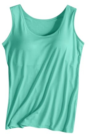 2-pack linnen för kvinnor med inbyggd BH plus size hylla bh väst toppar yoga sport träning linne sommar bas bekväma avslappnade ärmlösa undertröjor underkläder