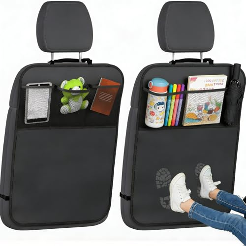 Moxychrony 2PCS Car Seat Back Protector, Kick Mats Back Seat Protector | Vehicle Maintenance, Universal Fit for Cars and SUVs, Oxford Fabric Material in Black, Seat Protectors for Back of Car Seats