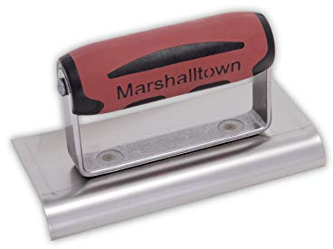 Llana de borde de Marshalltown con extremos curvos, R 13mm, L 16mm con mango DuraSoft de acero inoxidable, dimensiones de la llana: 152x76 mm