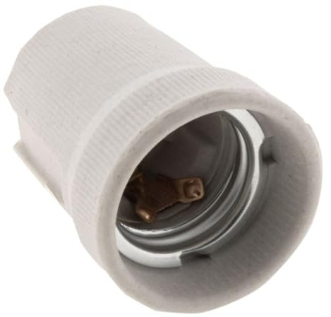 Zenitech - Casquillo E27 de Porcelana - Portalámparas de Tornillo Sin Anillo - Tensión Máx 250V - Intensidad Máx 4A - Ideal para Iluminación Interior - Blanca